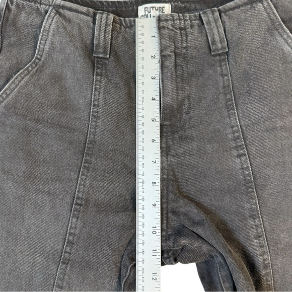 Future Collective Gray Black Wide Leg 90's Y2K Denim Jeans Women's Size 6 - Picture 5 of 6